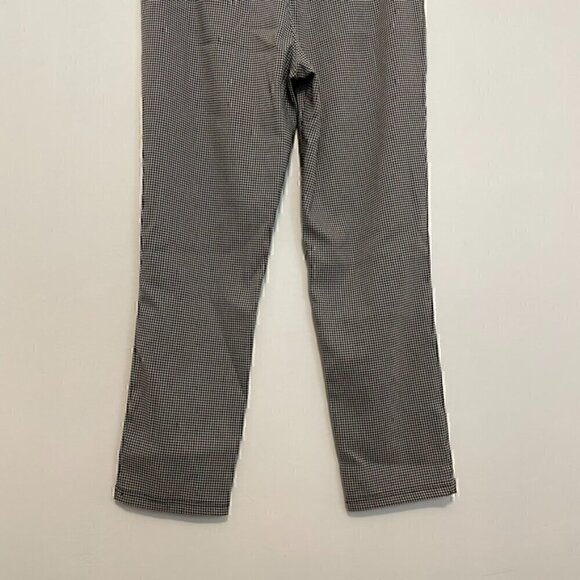 CALVIN KLEIN White Black Houndstooth Pull On Elastic Cropped ? Tapered Leg Pants - Picture 13 of 14